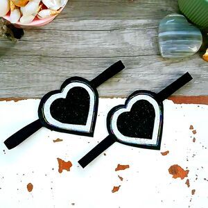 Glitter Metallic Heart Eye Patch, Vision Accessories, Costume, Ocular Aid